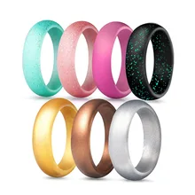 Fashion Jewelry Customizable Silicone Wedding Ring for Men and Women Wholesale Silicone Rubberbands for Fashion