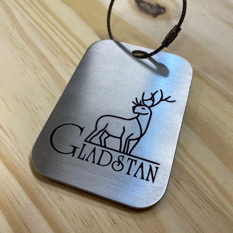 Personalized Golf Gift Idea Silver Laser Engraved  Luggage Tag Custom Engraved Aluminum Metal Golf Bag Tag factory