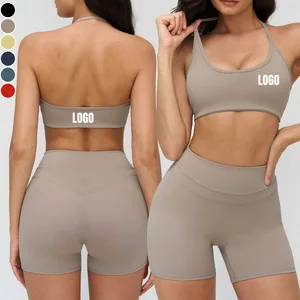 Factory Wholesale Backless Breathable Yoga Bra Outdoor Training Running Solid Color Quick Drying Lightweight Sports Fitness Bra