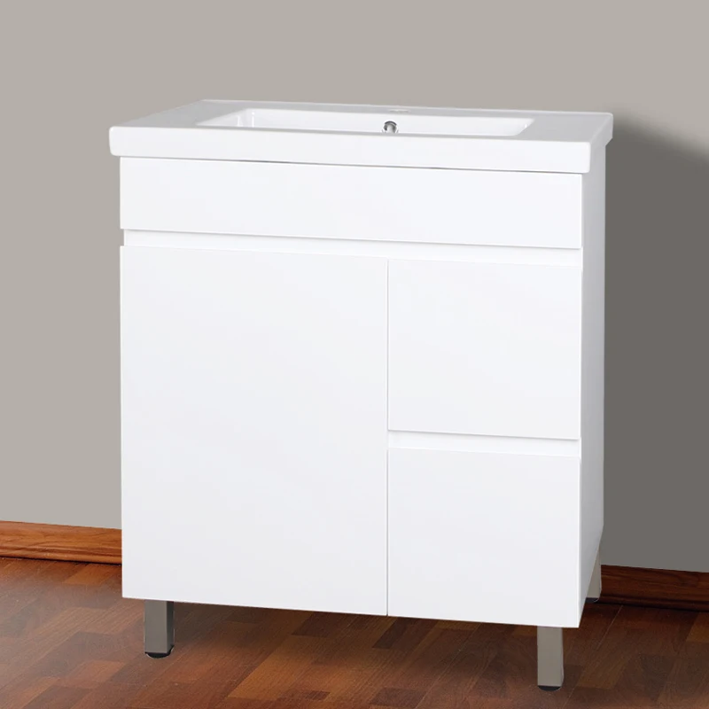 Custom Smart Led Makeup Mirror Wall Hung Furniture Bathroom Wooden Vanity Cabinet Unit With Ceramic Sink