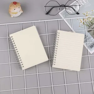 Small Fresh Transparent Student Notebook PP Frosted Horizontal Line Grid Sketch A5 Size Leather Cover Book and Notepad