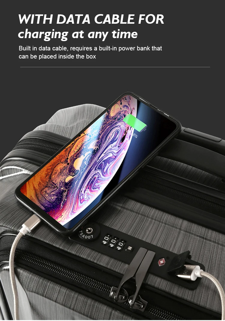 Special Design ABC PC 4 Wheels PU leather Luggage Suitcases Sets For School Long-distance Travel