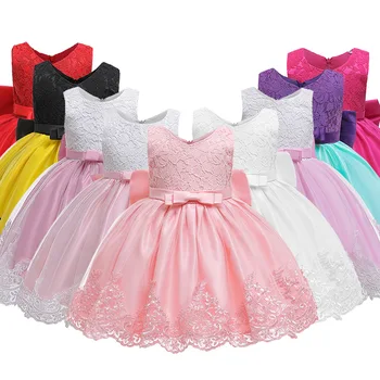 Wholesale cheap children's Big children's mesh pompadour dress girls holiday show dress