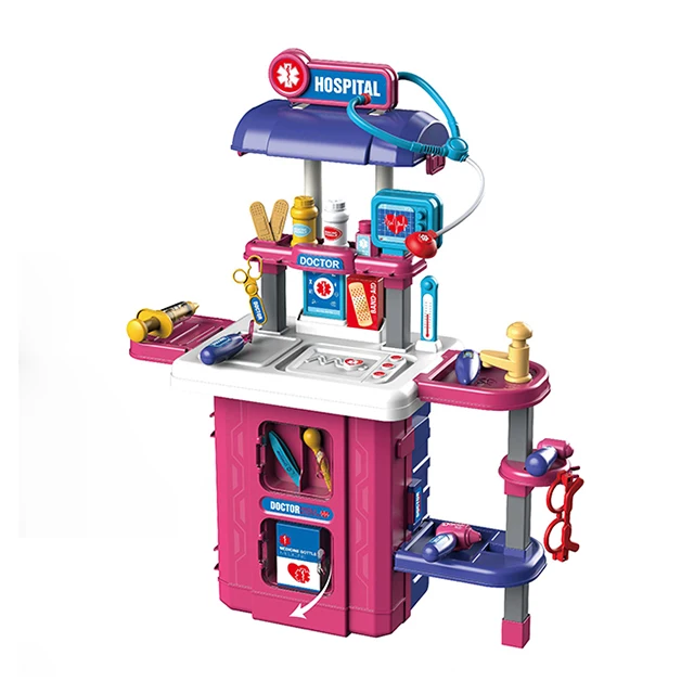 3 In 1 Medical Tool Tie Rod Box Toys Children Doctor Role Play Equipment Appliance Tools Plastic Suitcase