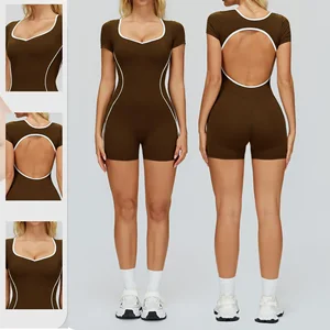 One Piece Workout Bodysuit Quick Drying Workout Activewear Sports Jumpsuit