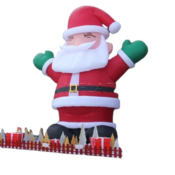 Custom 33ft Outdoor Christmas Giant Inflatable Santa Claus With Logo Party Father Xmas Cartoon Character For New Year Decoration