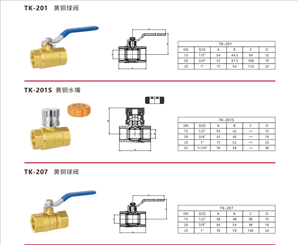 TMOK OEM Manual Forged Brass Full Port 1/2"-2" Ball Valve for Oil Gas Water Use