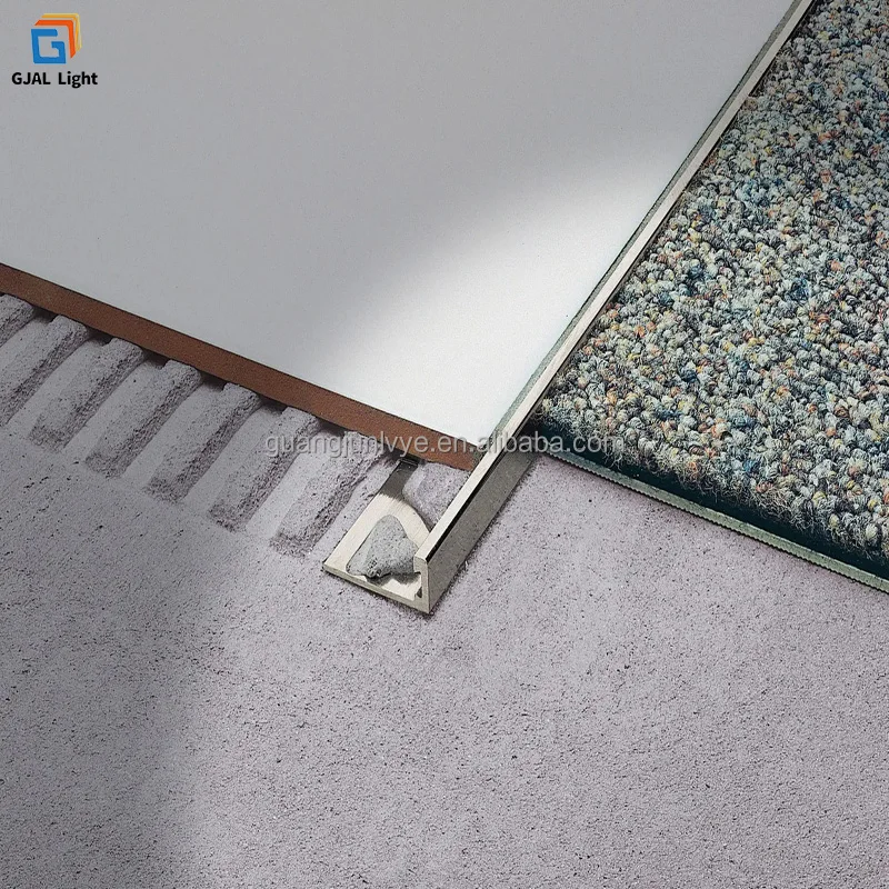 L Shape Aluminum Corner Tile Edge Trim Decorative Profile Metal Strips ...