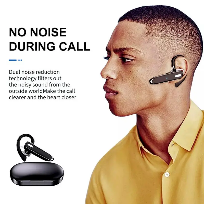 Hot Selling YYK-530 Single Ear Handsfree Headset Blue Tooth Earpiece Noise Canceling Wireless Earphone for iPhone Samsung