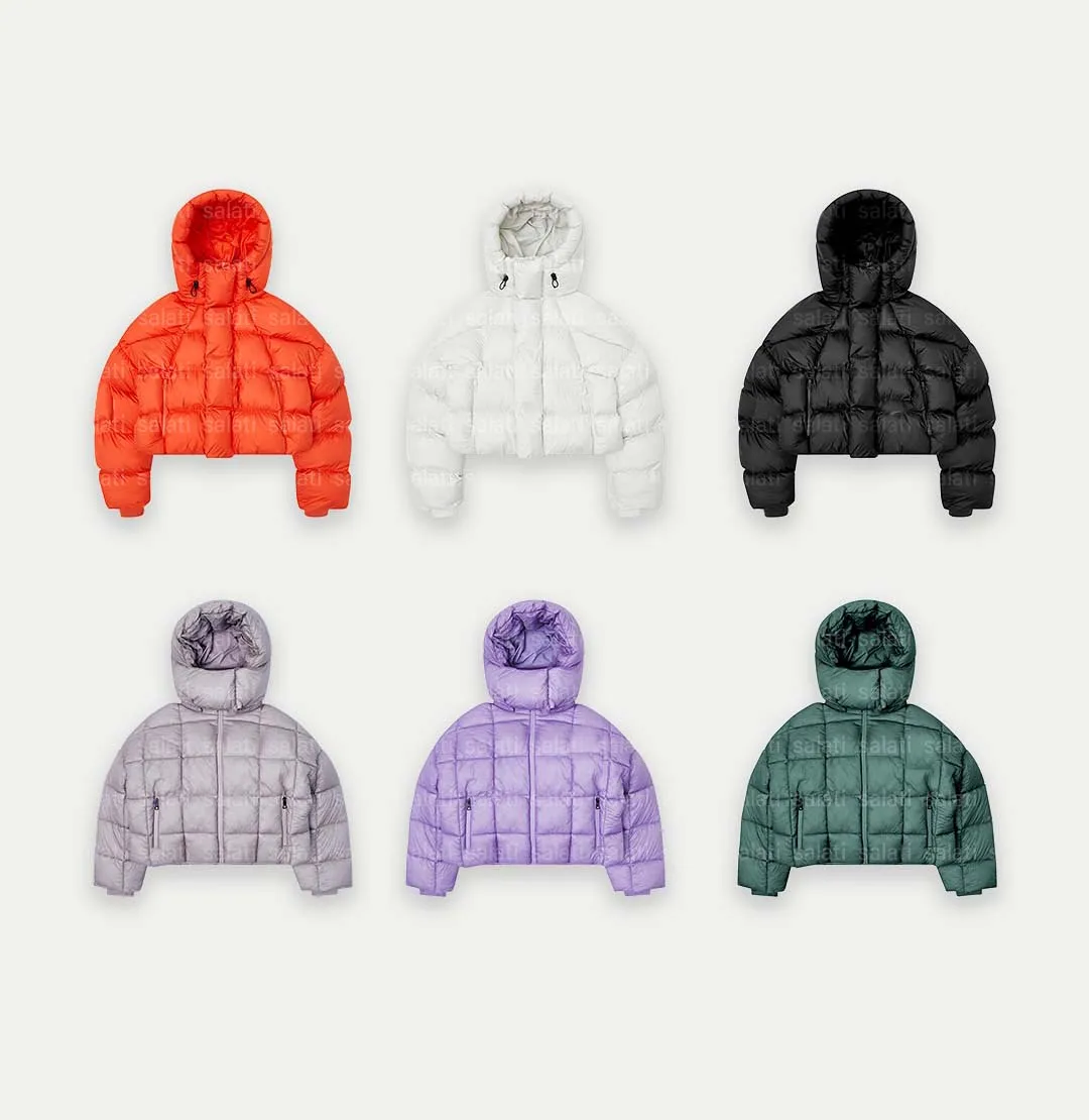 Salati Wholesale Men Hooded Outerwear Plus Size Cotton Filled Quilted Polyester Crop Outdoor Puffer Jacket Warm Padded Down Coat