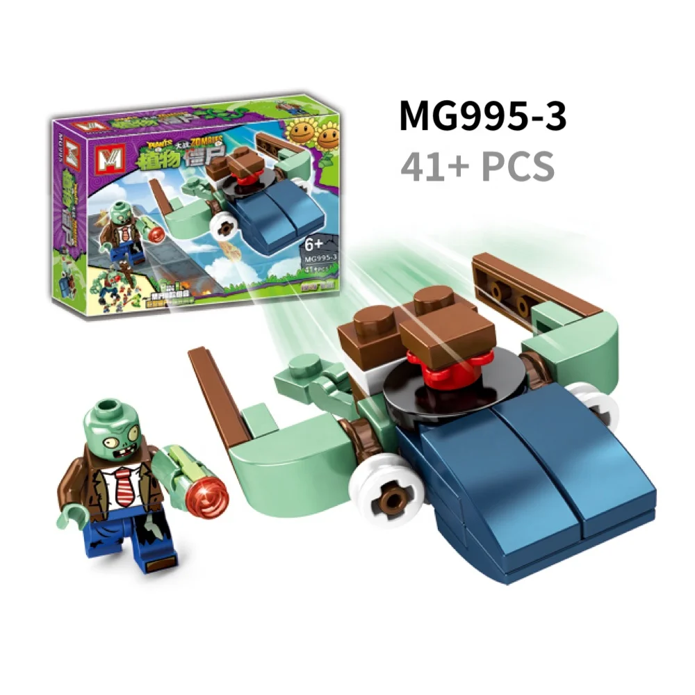 Plants Vs Zombies Building Block Figures 8 in 1 Set Popular Tower Defense Game Small Size Plastic Blocks Toys for Kids Gift