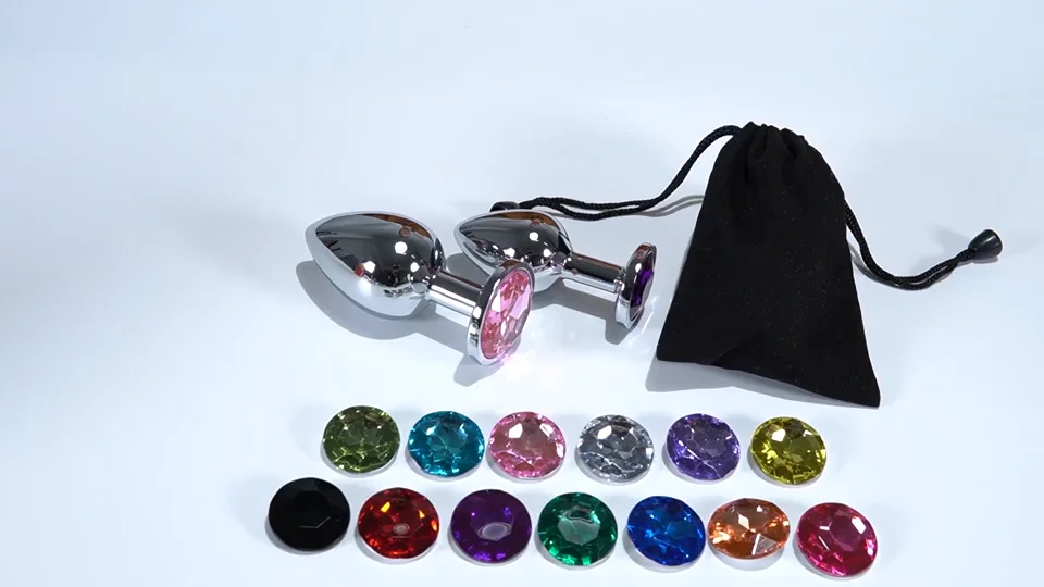 Intimate Metal Anal Plug With Crystal Jewelry Smooth Touch Female Butt