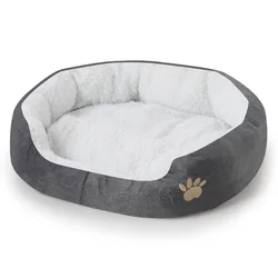 Custom Waterproof Washable Round Long Faux Fur Dog Bed Indoor Outdoor Cat Pet Bed NO 6