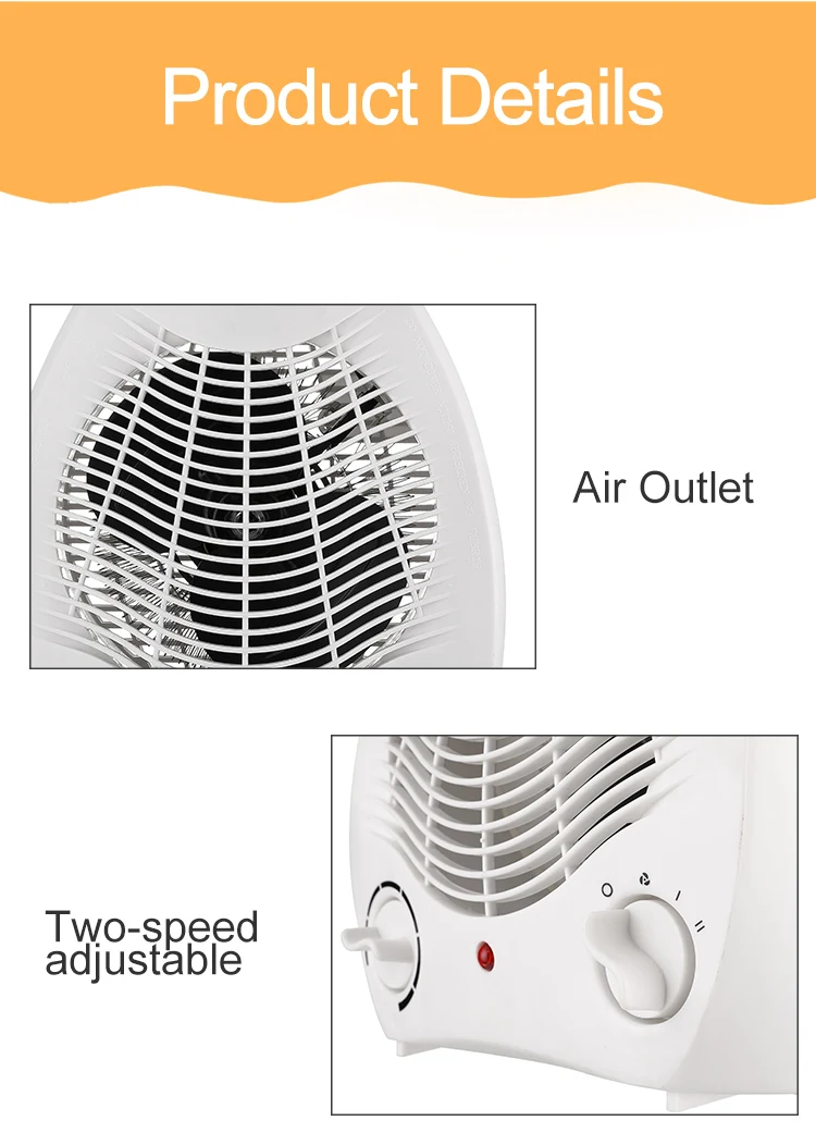 Winter Warm Portable Electric Space Heaters Industrial Heater 2000W Mini Electric Air Fans heaters manufacture