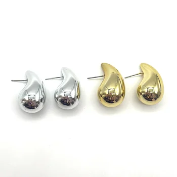 Hot Sale Jewelry Wholesale Media Size Gold Silver Plated Drop Earrings  Women