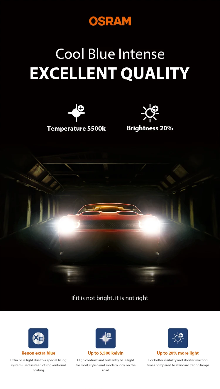 Osram HID D1S 12V35W 66140CBI Automotive 5500K Xenon Headlight Bulbs ...
