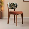 Walnut color+floral cloth backrest+orange cloth cushion