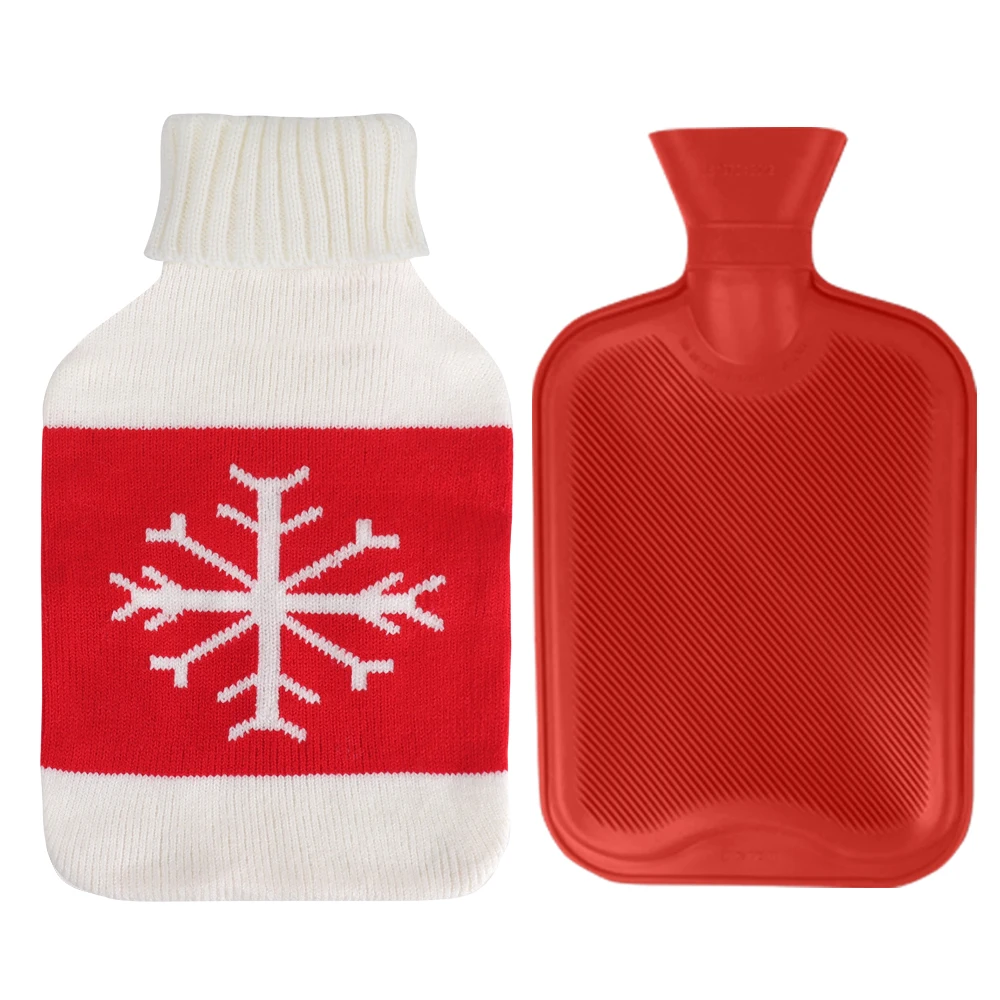 Reusable Hot Water Bottle Bag with Plush Soft Fur Cover Rubber Hot Water Bag Cover Custom