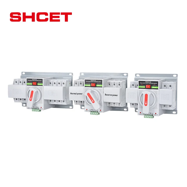 Manufacturers Ats Dual Power Din Rail Automatic Transfer Changeover Switch Generator 2P AC380V-400V 16A 20A 25A 32A From SHCET