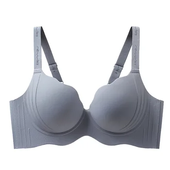 Women's Plus Size Anti-Sagging Wire-Free Bra Soft Support Seamless Push-Up 3D Pattern Thin Full Cup Silicon Big Chest Adults