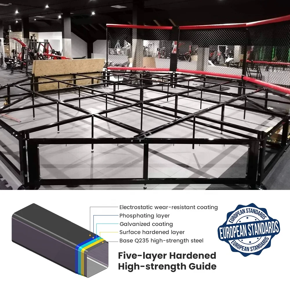 中古ボクシングリング販売中 ロープ付き 20×20 オクタゴンMMAケージ 