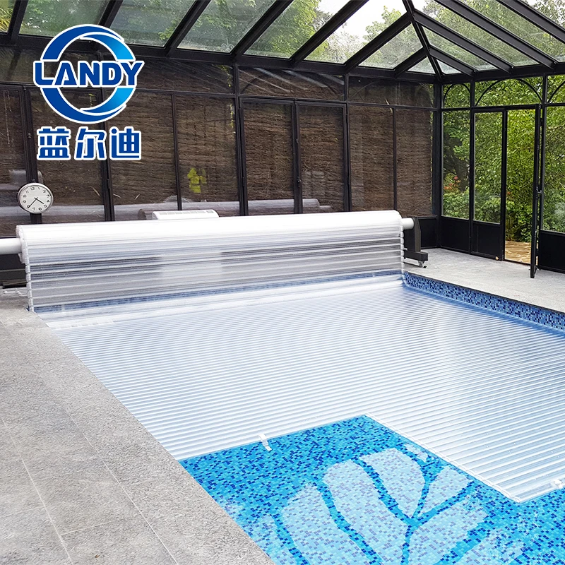 Landy PC Electric Automatic Swimming Pool Cover Retractable Algae Resistant Durable Pool Covers for Inground Pool
