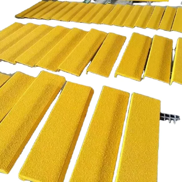 Anti Slip Fiberglass anti slip strips FRP GRP L Channel Beam Section Stair Tread Nosing Strips for Walkway Safety