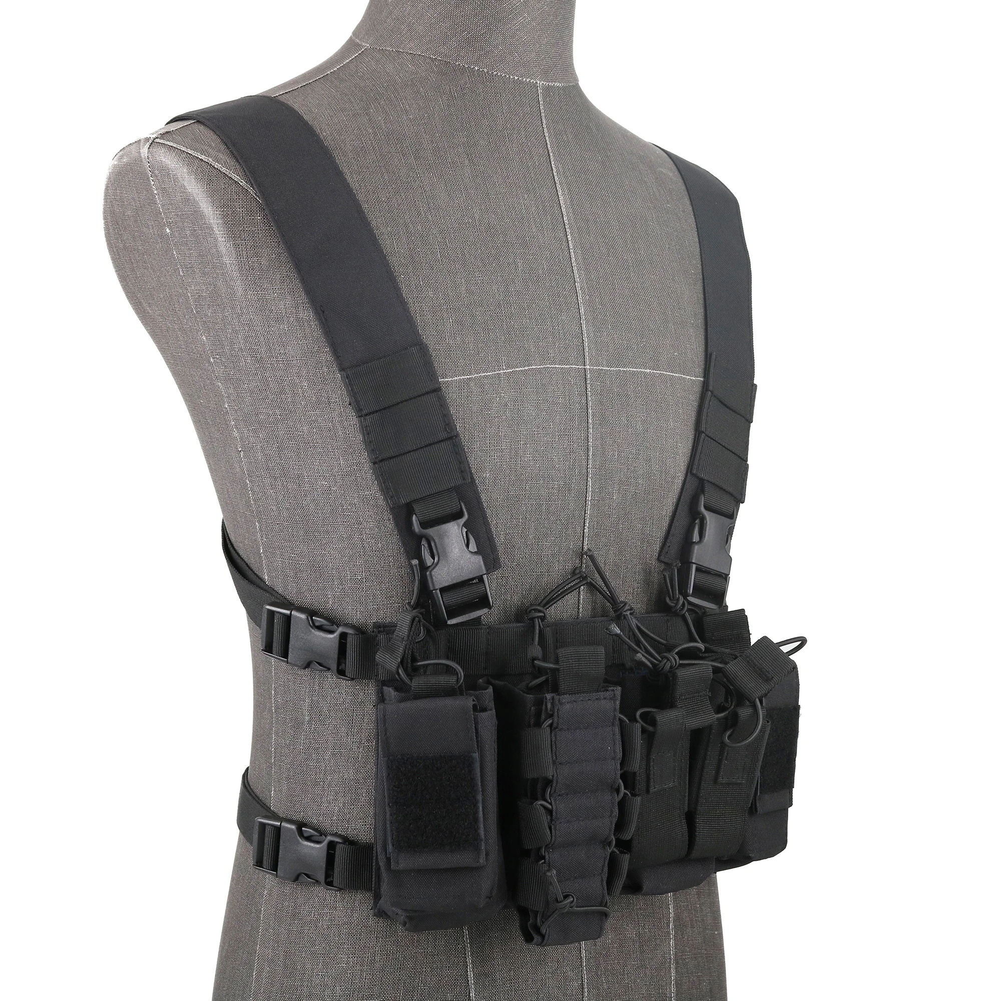 Lightweight Modular Micro Polyester Vest Bag Tactical Chest Rig with Mag Pouch & Cross Strap for Hunting Men Outdoor