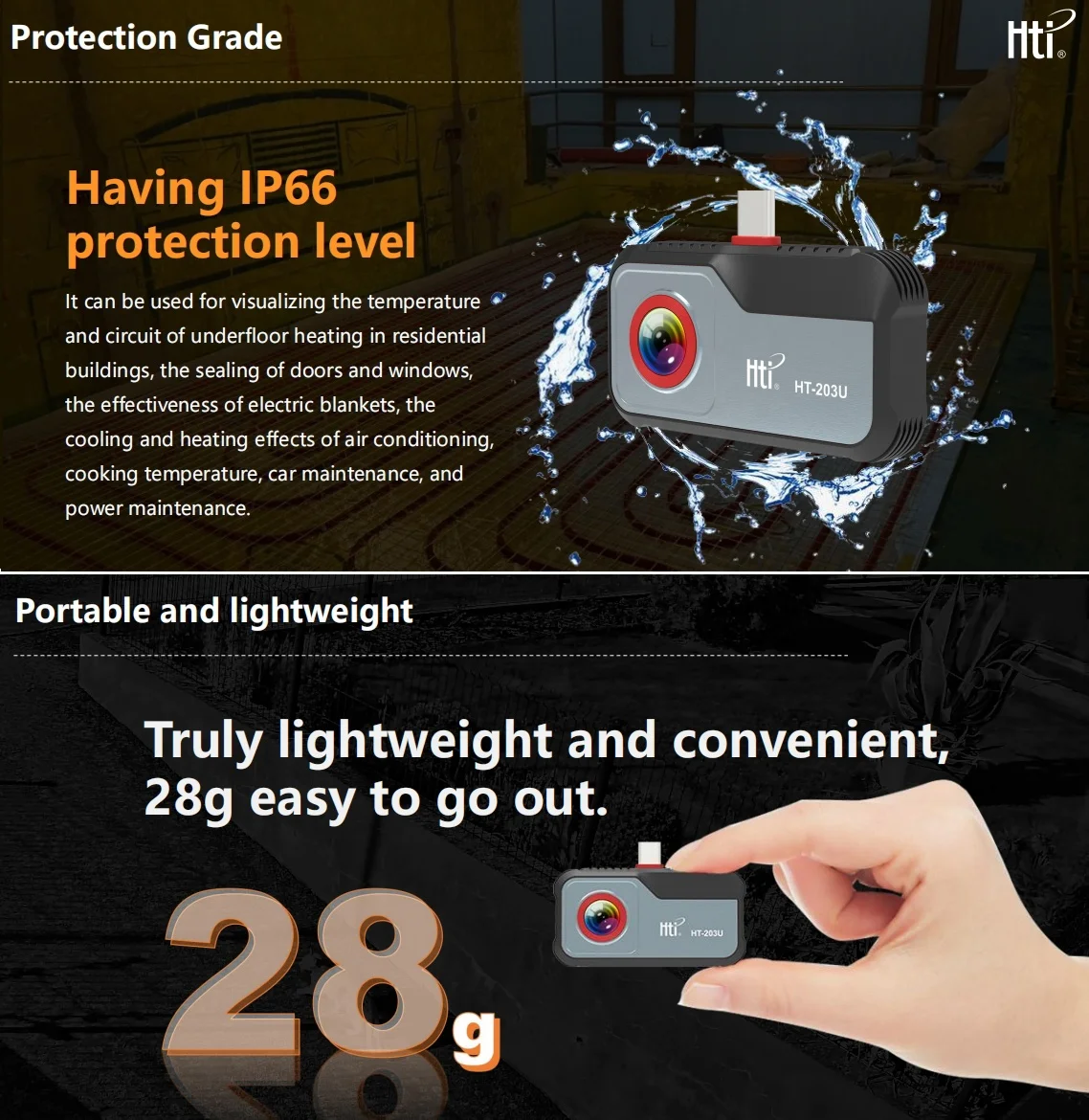 550C Temp 256 X 192 Resolution Thermal Imager USB Android Smartphone Type C Thermal Camera for Phone