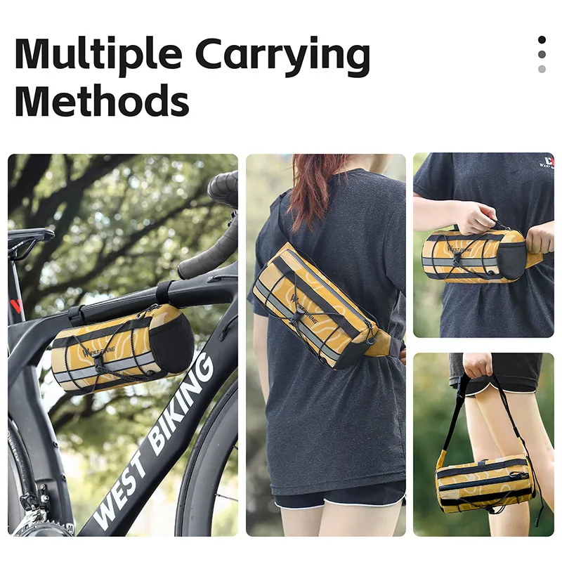 WEST BIKING Handlebar Bag - Durable, Waterproof, 2L Capacity