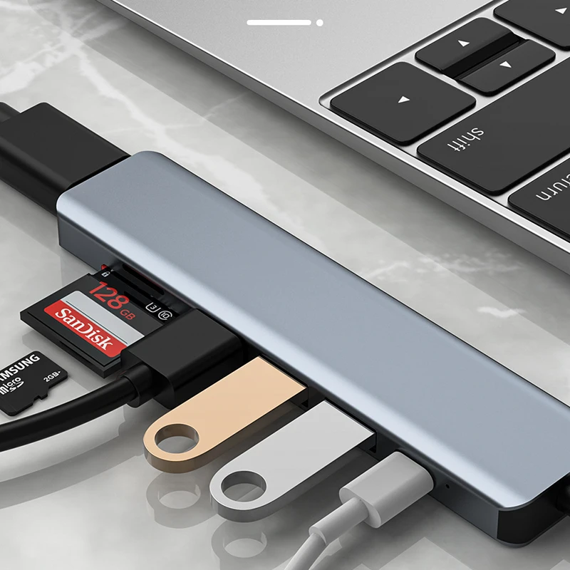 7 в 1 usb3.0 2 0 hub Type C Hub с слотом для TF SD-карты ноутбука