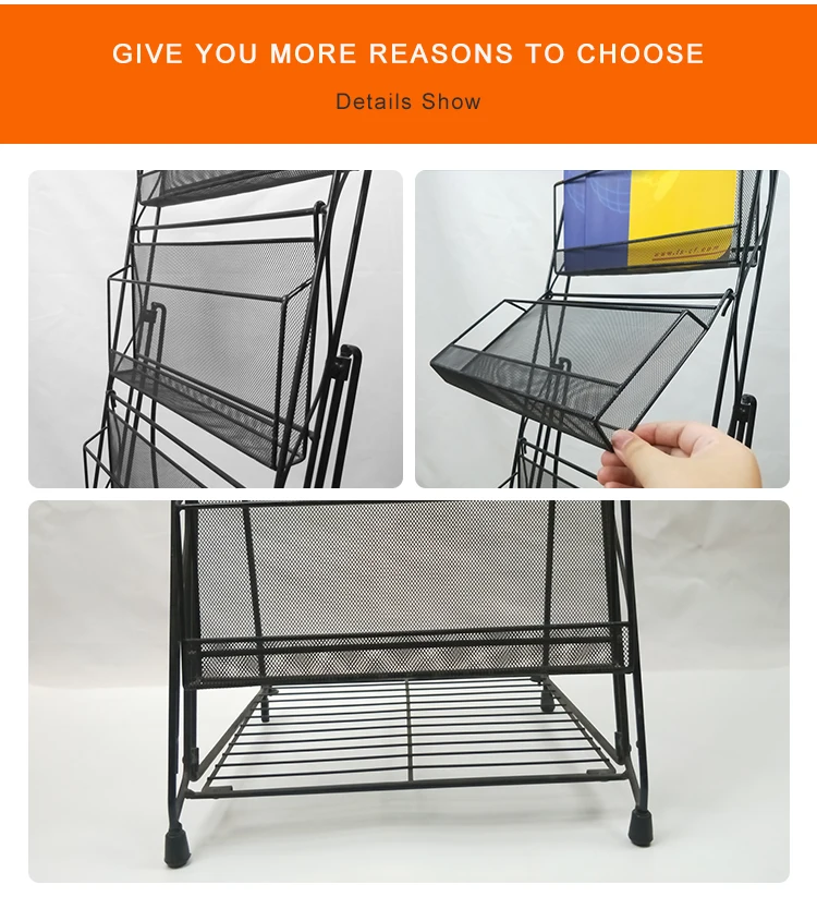 Modern Outdoor Metal Magazine Rack Floor Display Stand For Journal And ...