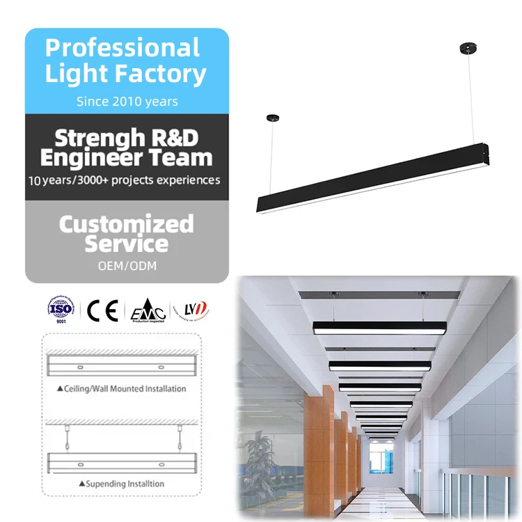 4FT 1200MM Led Hanging 35W Linear Light Office Mall Billiard Room Led Linear Light Aluminum Pendant Linear Lights