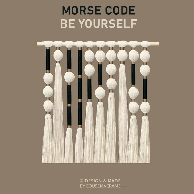 Boho OEM/ODM Manufacture Wall Decorations Morse Code BE YOURSELF Macrame Wall Hanging Classical Handmade Wall Art Home Decor
