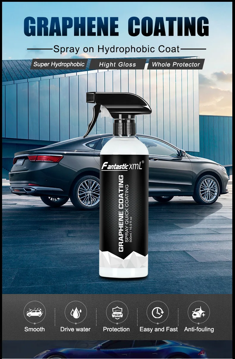 Quick Coating Spray, 16.9 fl oz (500 ml), Car Coating Agent, Quick Coating  Spray for Cars, Car Ceramic Coating Spray, Nano Coating Agent, Car Ceramic