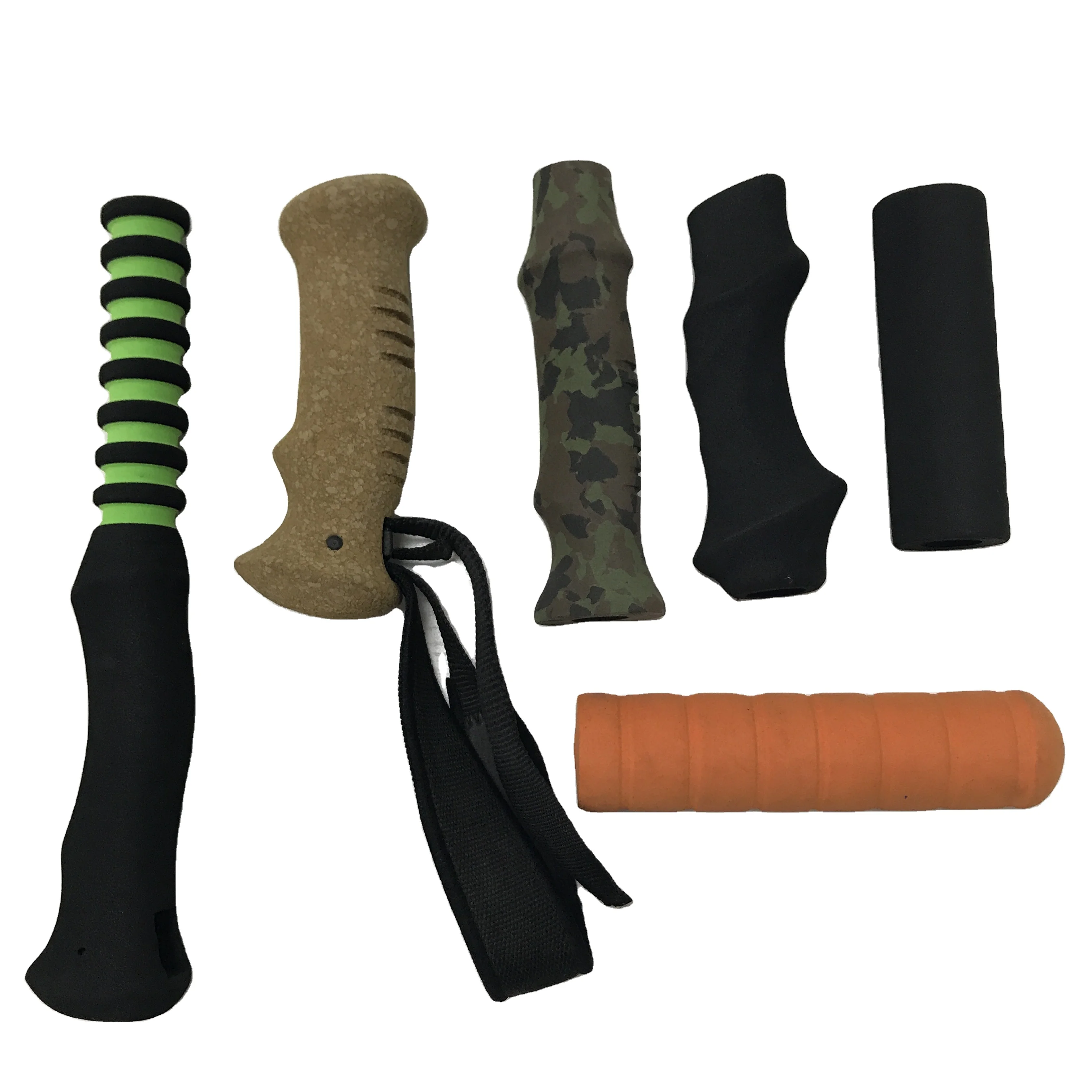 Custom Design Color Long Straight Eva Foam Handle  NBR Rubber Fishing Rod Building Components Camouflage Cork  Eva Foam Grips