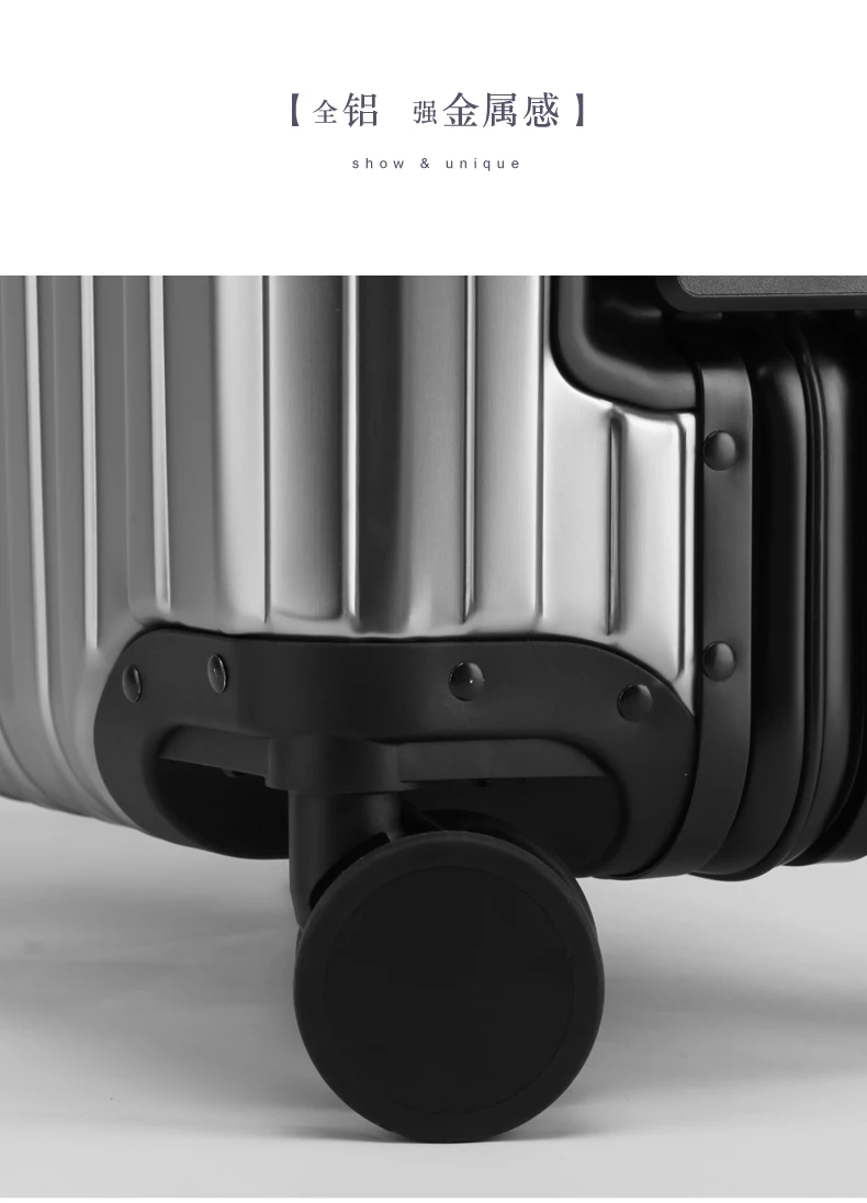 Hot Sale Aluminum Luggage Trolley Luggage Bags Unisex Spinner Aluminum