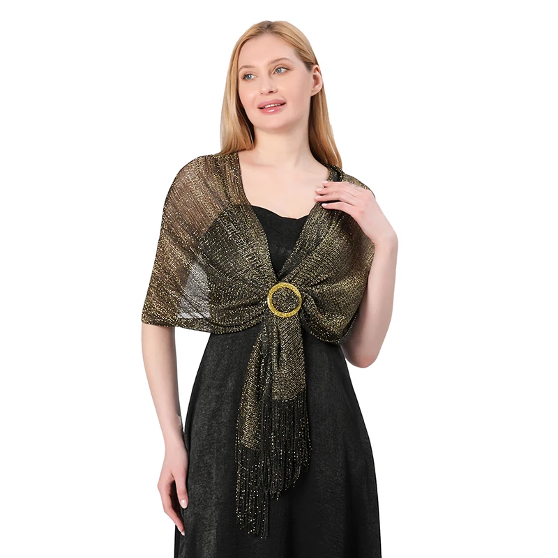 Wholesale Gold Women's Sparkling Shawl Scarf for Women Wedding and Evening  Party Dress Metallic Scarf Bridal Bridesmaid Shawls| Alibaba.com