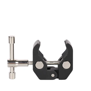 Kaliou J023 Large Crab Clamp with Black Aluminium Alloy UNC 1/4 and 3/8 Screw Hole for Magic Arm Photo Studio Accessories