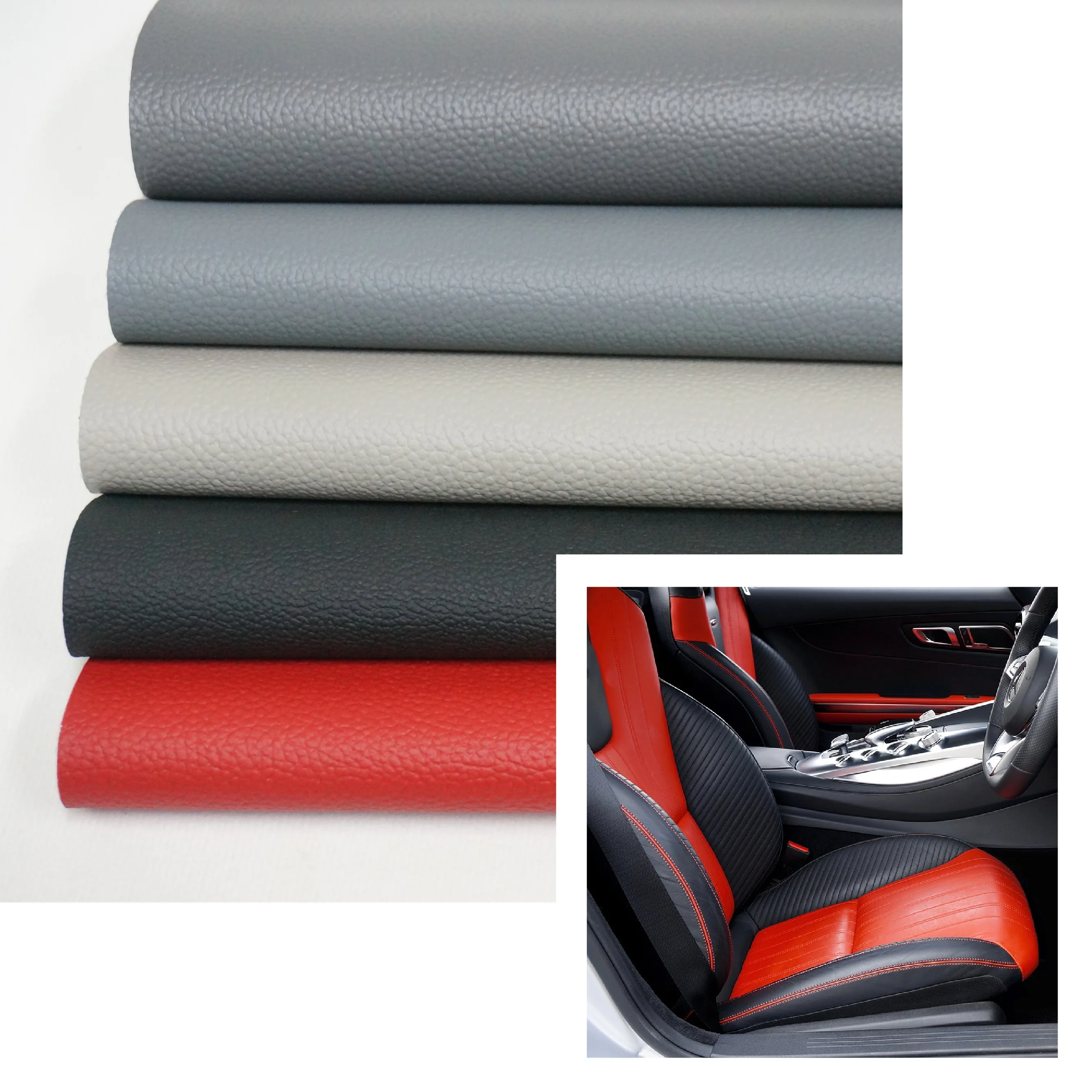 Patented PU Leather Upholstery Embossed Waterproof Leatherette for Car Seats Furniture Chairs Bags Sofas Home Textiles