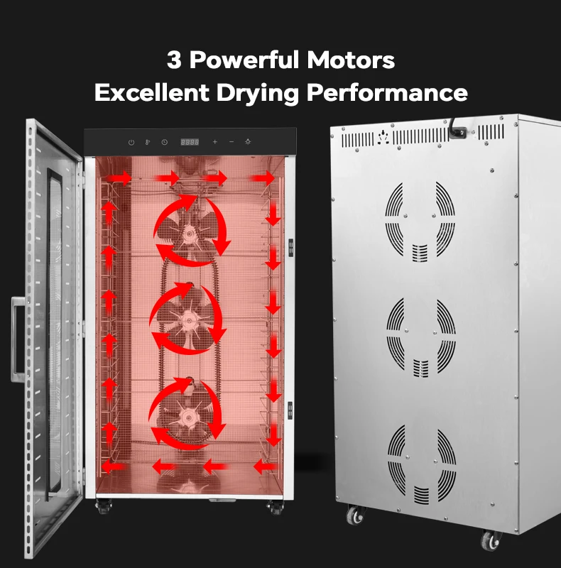 24トレイ市販の食品乾燥機果物と野菜の工業用ビーフジャーキー
