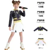 2-piece black and gold stage outfit with N-print print