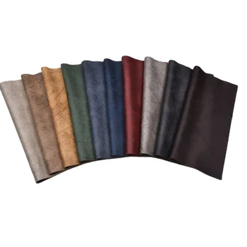 Luxury Bronzed Suede 100% Polyester Upholstery Leather Like Fabric For Home Textile