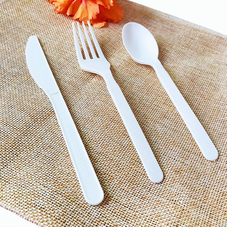 Cornstarch Cutlery Spoon Packaging Disposable Tableware Party Set