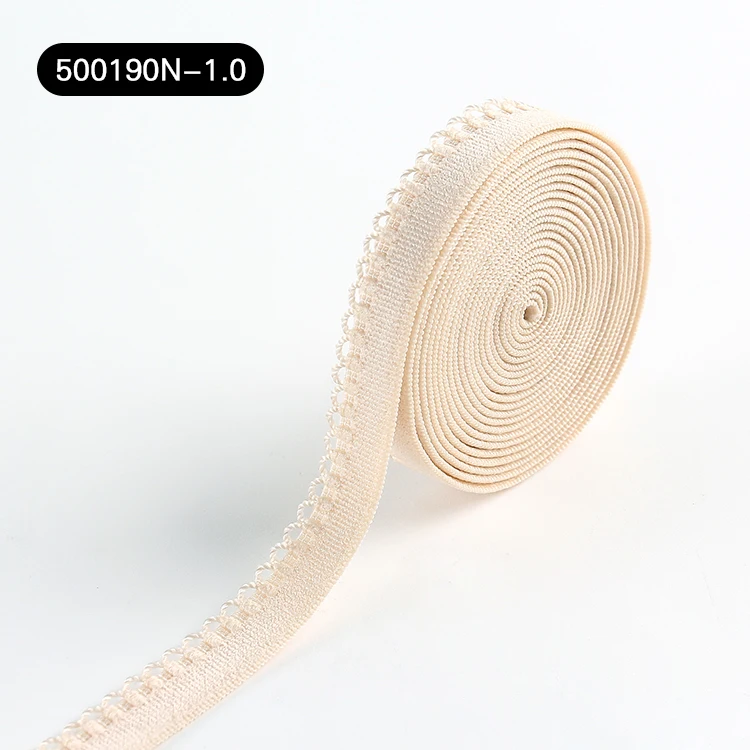 10mm High Elasticity Nylon Facing Picot Underwear Waistband Knitted Elastic Tape for Bra