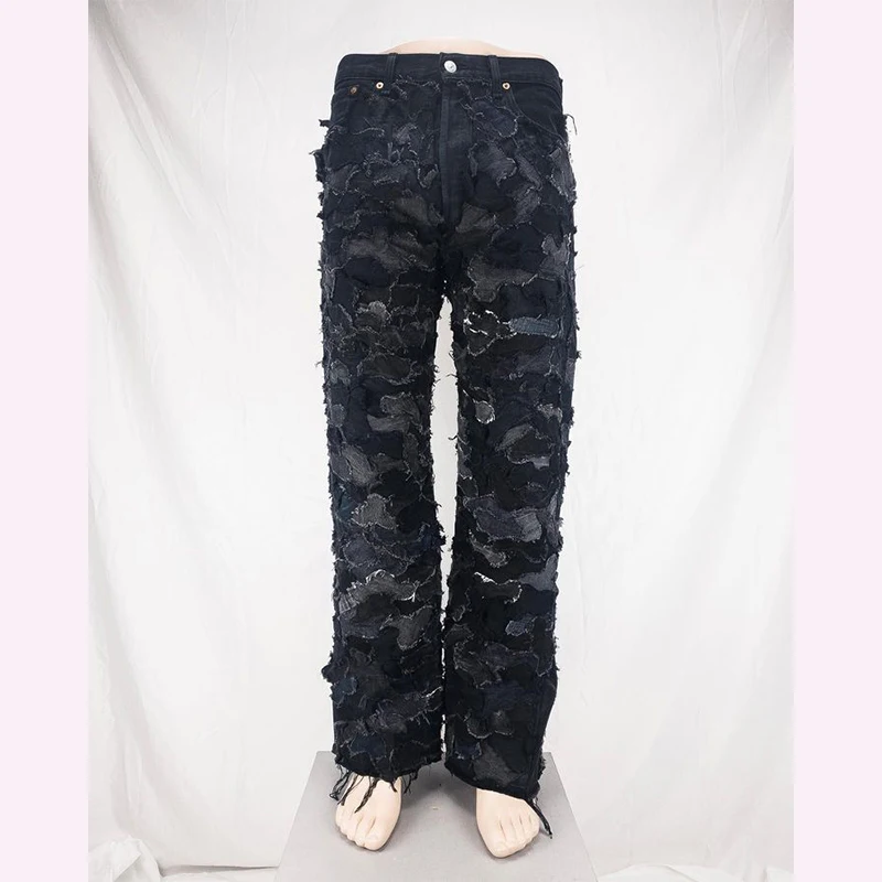 DiZNEW Custom Designer Fashion Street wear Wide Leg high Waist Denim Jeans Pants Straight jeans