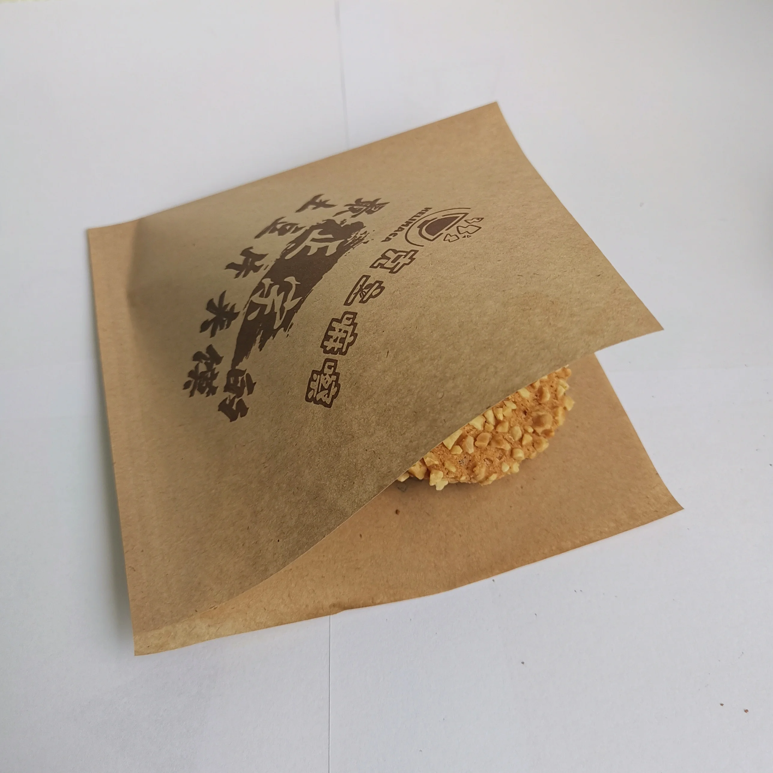 Sandwich Grease Proof Triangle Bag Doughnut Snack L Shaped Double Open Bread Packaging Brown Kraft Paper Grocery Cookie Bag