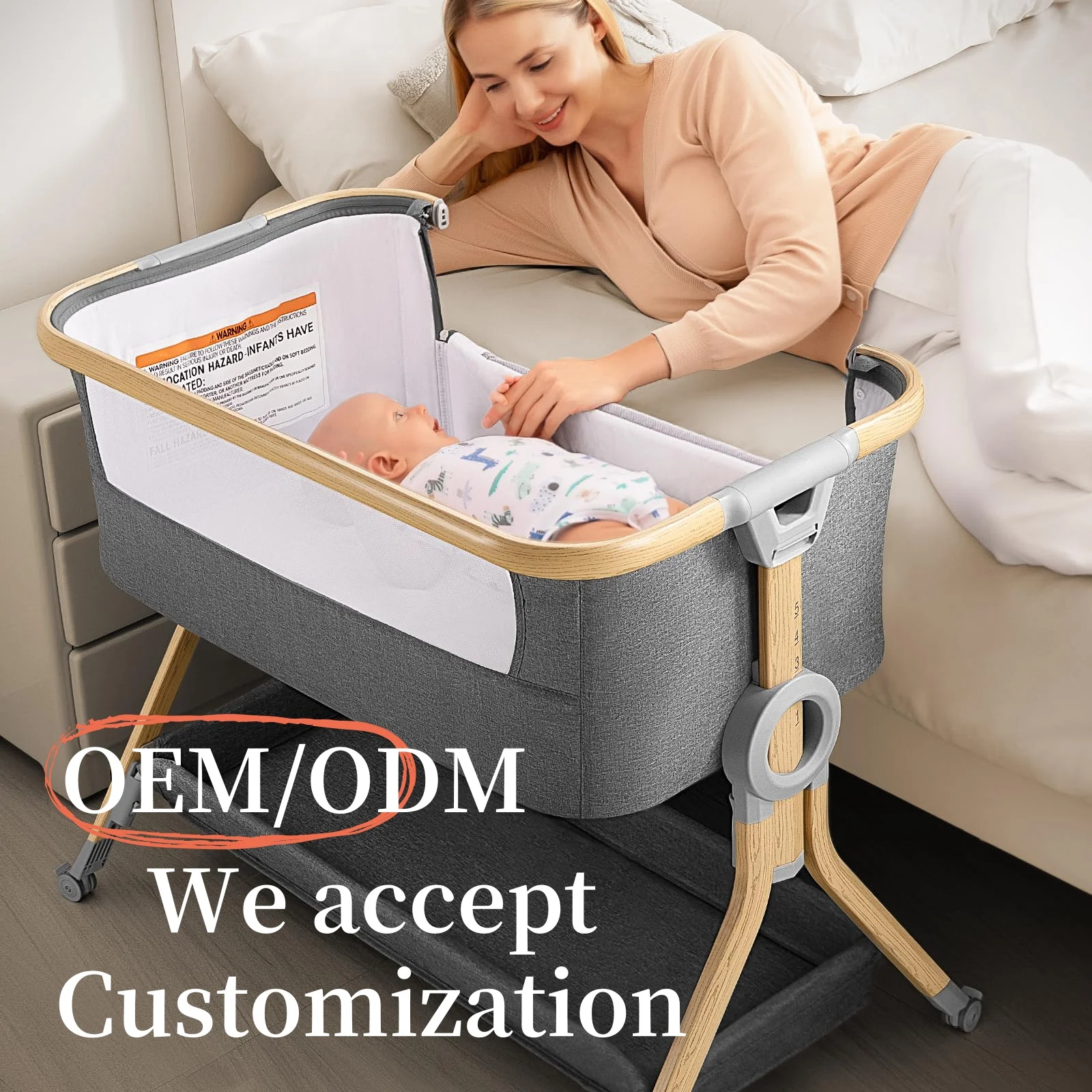 Foldable Portable Baby Crib with Mosquito Net Movable Baby Crib Newborn Cradle for Baby Cribs Bed