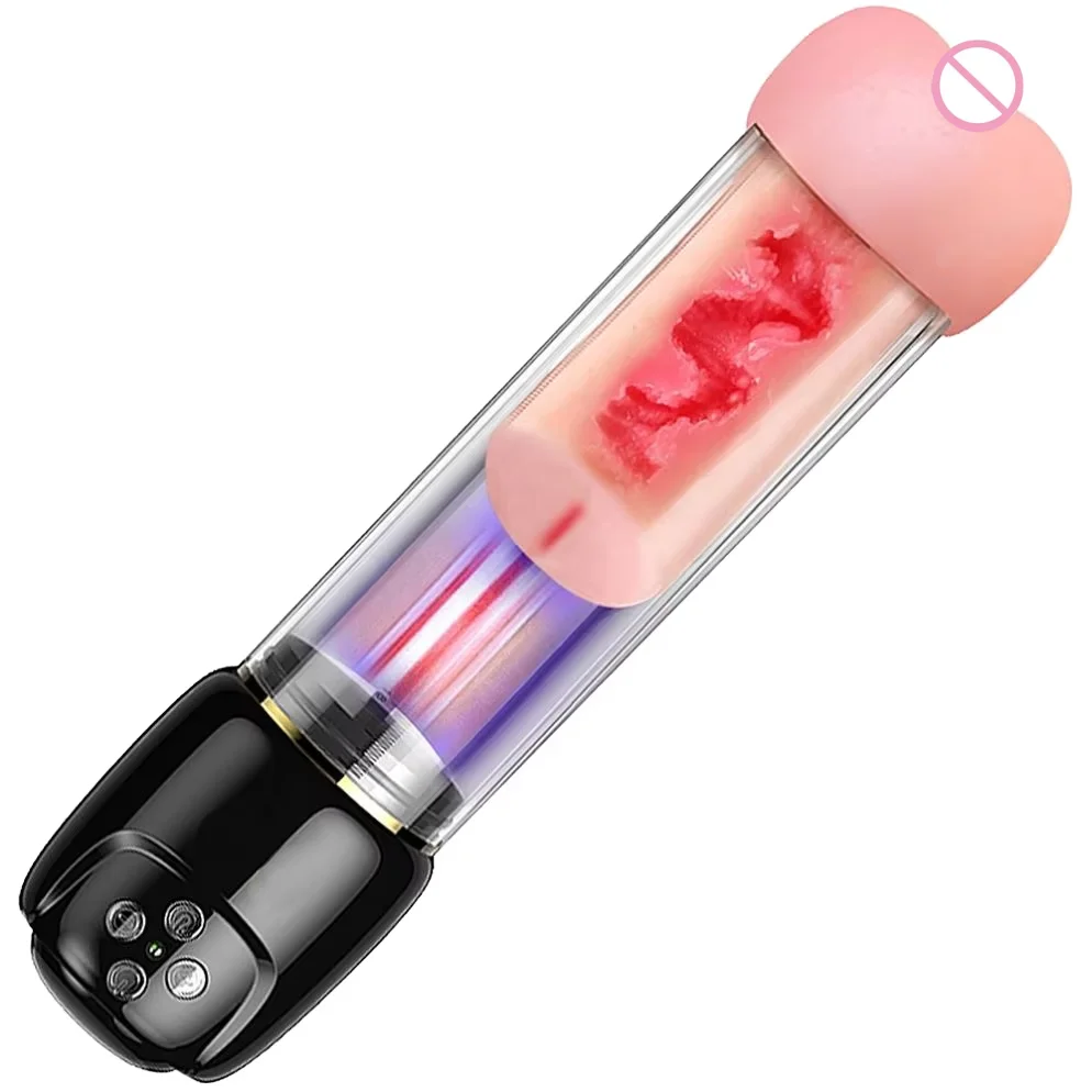 Fully Automatic Retractable Male Airplane Cup Real Vaginal Masturbator Penis Exerciser Sex Toy for Men