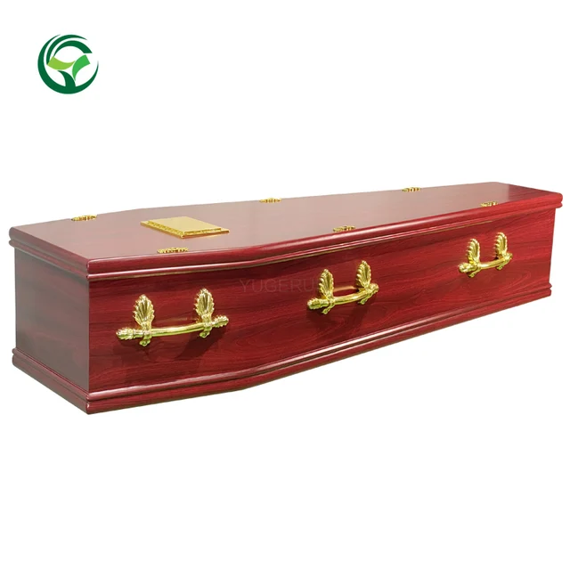 Wholesale Cheapest Chipboard Coffin Best Price European Style Coffin Australian Coffin made of MDF Board Redwood Paper Veneer